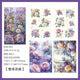 Original rose flower blooming floral stickers, journal sticker pack, cross-border hot stamping, waterproof PET journal material stickers
